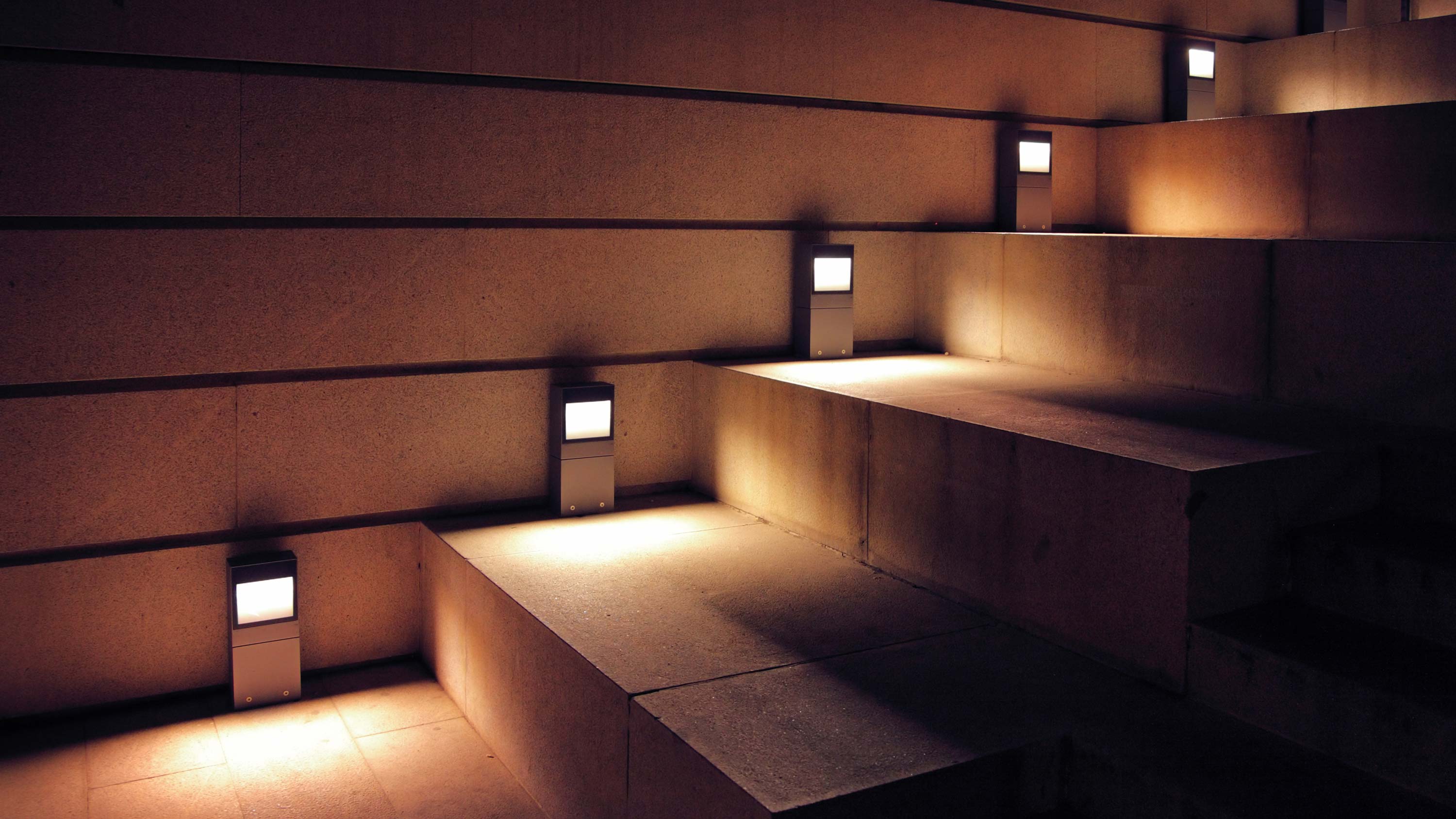 safety lighting on stone stairs